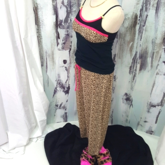 STEVE ♡ Sweet 'n Sexy Black|Hot Pink|Leopard Print Adj Bralette 2pc Pajama Set S - Picture 11 of 17